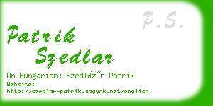 patrik szedlar business card